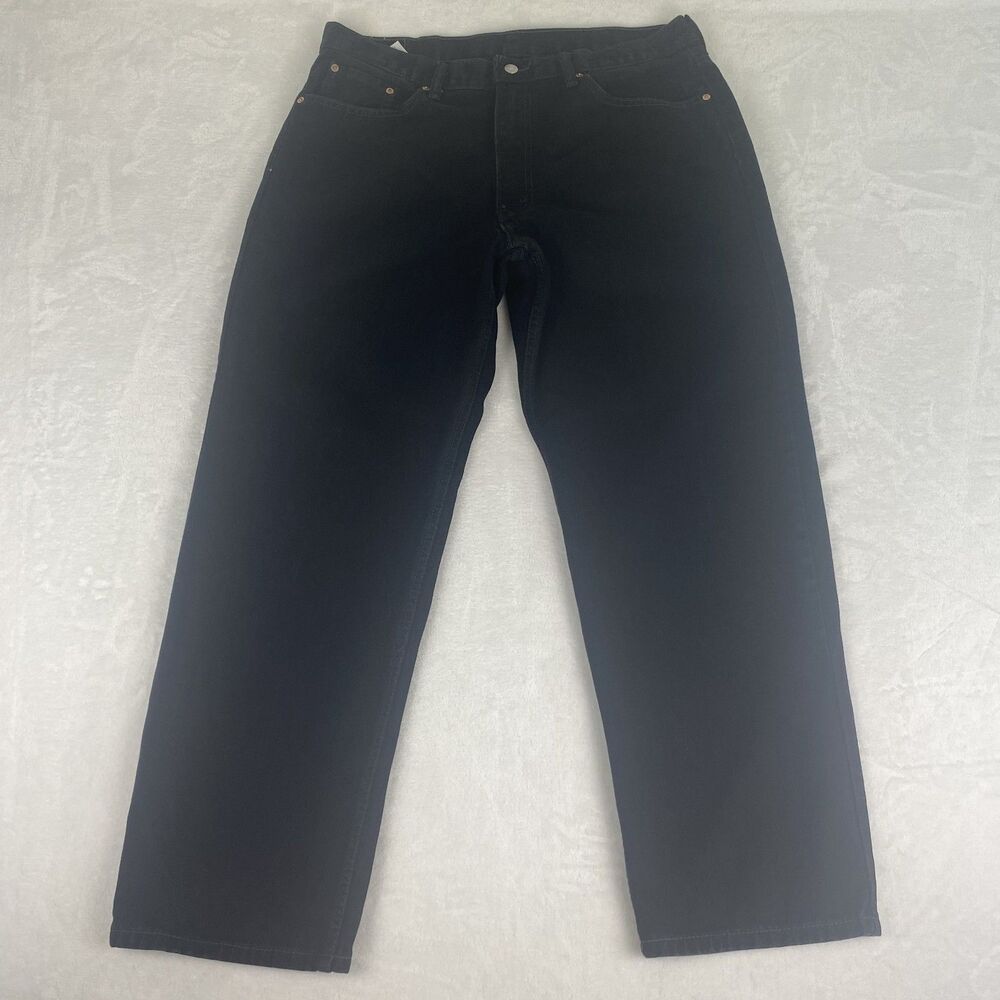 Levis 550 Jeans Mens 38x30 Black Relaxed Straight Leg Denim Pants Casual